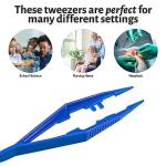 Blue Disposable Plastic Forceps Tweezers - Pack of 10