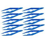 Blue Disposable Plastic Forceps Tweezers - Pack of 10