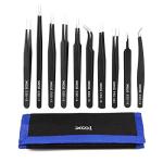 10-Piece Precision Anti-Static Tweezers Set
