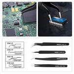 10-Piece Precision Anti-Static Tweezers Set