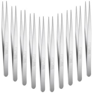 WILLBOND 10 Pack Stainless Steel Lab Tweezers