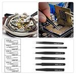 10-Piece Precision Anti-Static Tweezers Set