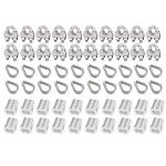60Pcs M3 Stainless Steel Cable Clip & Thimble Set