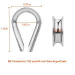 50 Pack M6 Stainless Steel Thimbles for Rigging