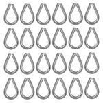 Kyuionty 24-Piece Stainless Steel Wire Rope Thimbles
