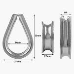 Kyuionty 24-Piece Stainless Steel Wire Rope Thimbles