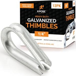 12 Pack Galvanized Steel Thimbles for Wire Rope
