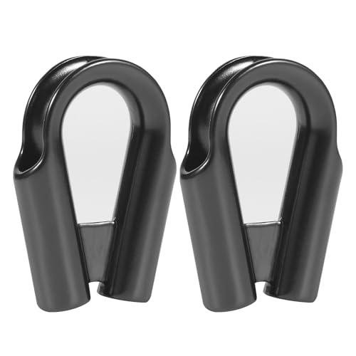 Stainless Steel Wire Rope Thimbles - Black 3/8" 2 Pack