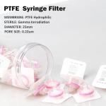 Sterile PTFE Syringe Filters, 0.22 um, 20 Pack