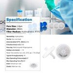 Hydrophobic PTFE Syringe Filters - 25mm, 1.0 μm (100 Pack)