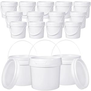 Leinuosen 16 Pcs Heavy Duty Plastic Bucket Set