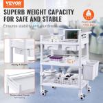 VEVOR 3-Tier Mobile Lab Utility Cart with Wheels