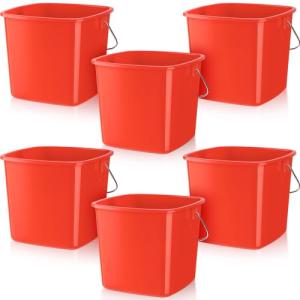 Zhehao 6-Pack Red 3 Quart Sanitizer Buckets