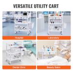 VEVOR 3-Tier Mobile Lab Utility Cart with Wheels