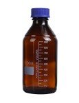 Amber Glass Graduated Round Lab Bottles - 4 Pack