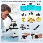 Professional Microscope Kit for Kids Ages 8-12
