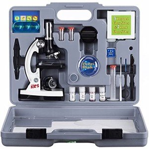 AmScope 1200X Beginner Microscope STEM Kit 52-pcs
