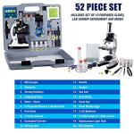 AmScope 1200X Beginner Microscope STEM Kit 52-pcs