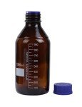 Amber Glass Graduated Round Lab Bottles - 4 Pack