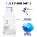500ml Graduated Glass Media Storage Bottle - Blue Cap