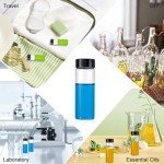 12 Pack Clear Glass Vials with Black Caps