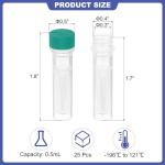PATIKIL 0.5ml Cryogenic Plastic Vials, 25 Pack