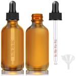 Amber Glass Dropper Bottles 2 oz, 2 Pack