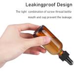 Amber Glass Dropper Bottles 2 oz, 2 Pack