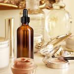 Amber Glass Dropper Bottles with Funnels, 4 Pcs