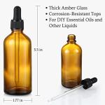 4 Pack 100ml Dark Amber Dropper Bottles