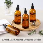 4 Pack 100ml Dark Amber Dropper Bottles