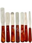 Stainless Steel Lab Spatula Set with Wooden Handles