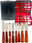 Stainless Steel Lab Spatula Set with Wooden Handles