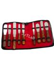 Stainless Steel Lab Spatula Set with Wooden Handles