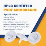 Labfil PVDF Syringe Filters, 25mm, 0.22um, Pack of 20