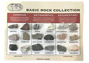 18 Rock Collection with Identification Chart