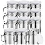 12-Pack Stainless Steel Spice Shakers with Lids