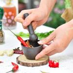 Sungmor Heavy-Duty Cast Iron Mortar and Pestle Set