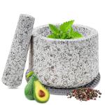 Granite Mortar and Pestle Set with Silicone Pad