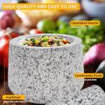 Granite Mortar and Pestle Set with Silicone Pad