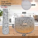 Granite Mortar and Pestle Set with Silicone Pad