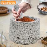 Granite Mortar and Pestle Set with Silicone Pad