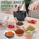 Luvan Black Granite Mortar and Pestle Set