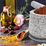 Granite Mortar and Pestle Set with Silicone Pad