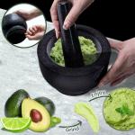 Luvan Black Granite Mortar and Pestle Set