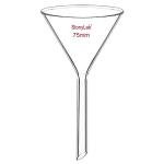StonyLab Heavy Wall Borosilicate Glass Funnel 75mm