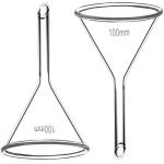 100mm Borosilicate Glass Funnel, Heavy Wall (2 Pack)