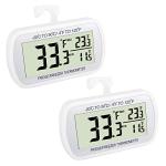 Digital Waterproof Refrigerator Thermometer with LCD Display (2-Pack)