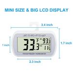 Digital Waterproof Refrigerator Thermometer with LCD Display (2-Pack)