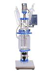 3L Double-Layer Glass Reactor with PTFE Valves